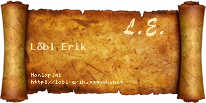 Lőbl Erik névjegykártya